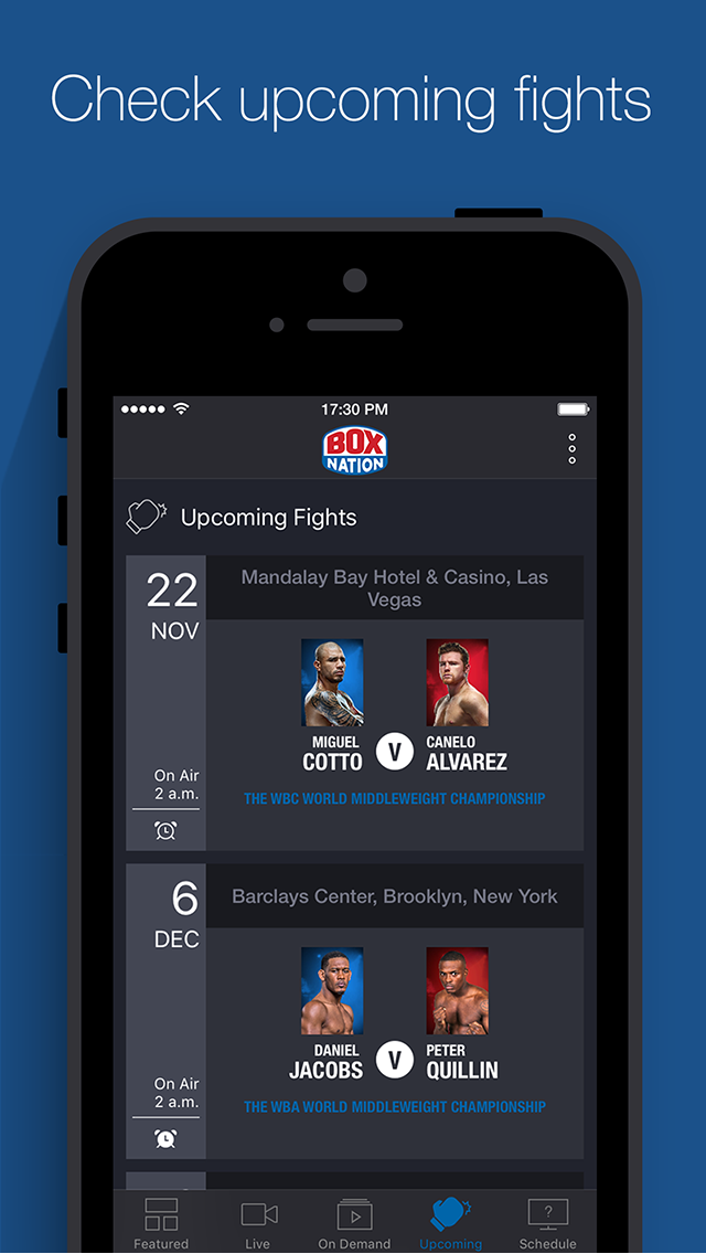 BoxNation, Upcoming Fights