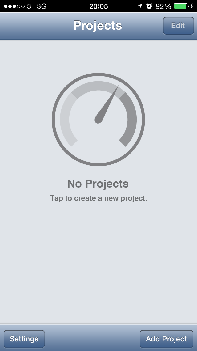 Project Risk Gauge, No Projects