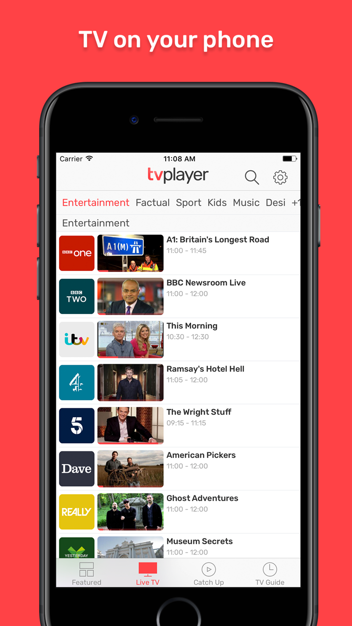 TVPlayer, Live